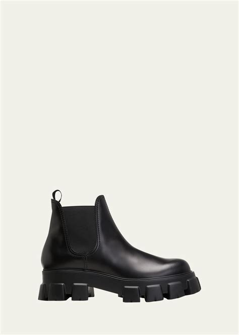 prada boots mens chelsea suede|monolith brushed leather chelsea boots.